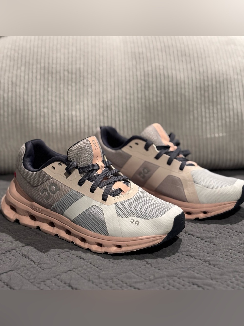 On Running Women's Cloudswift Sneakers in Gray and Pink